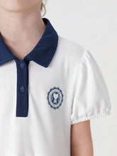 Young Girls' Casual And Vibrant Color-Block Cake Dress With Polo Collar And Short Sleeves, Quick-Dry, Summer